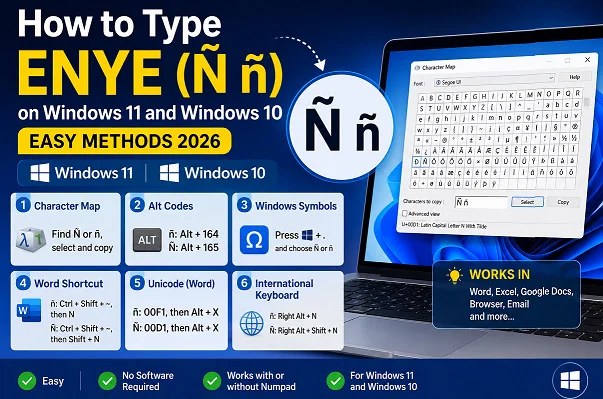 How to Type Enye on Windows 11 and Windows 10
