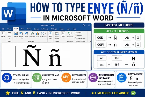 How to Type Enye in Microsoft Word
